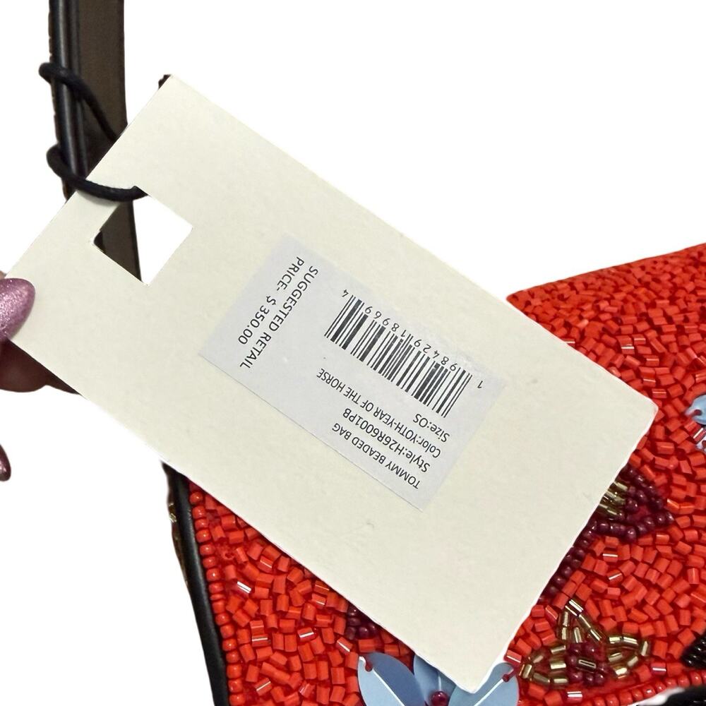 Staud Tommy Bag Purse Year of the Horse Red Black Beaded Limited Run NEW Tags - Picture 7 of 14